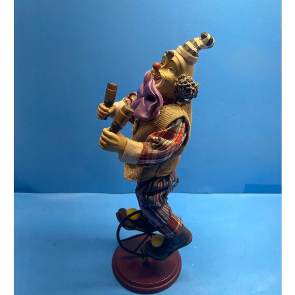 Vintage Circus Clown Figurine with Maracas Unicycle Hand-Painted 12" Multicolor - Picture 10 of 12